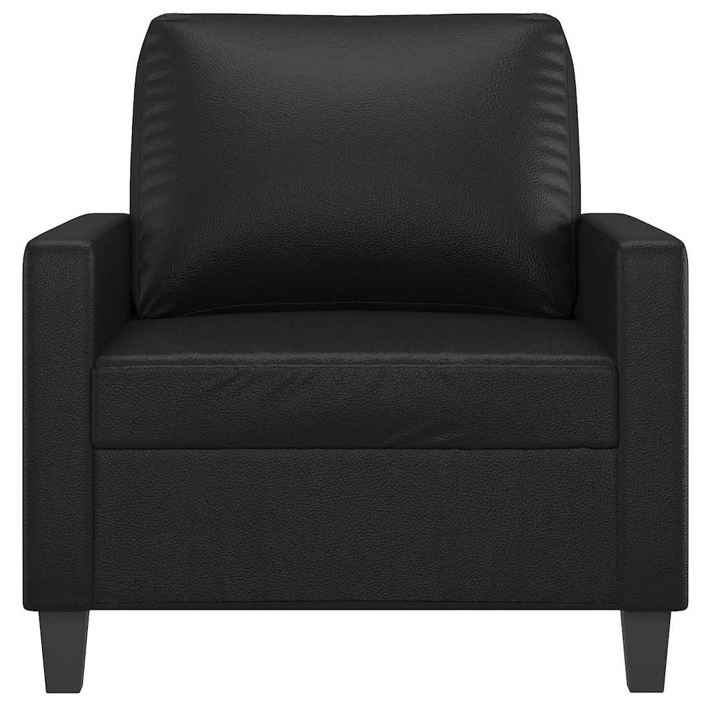 vidaXL Fotel, czarny, 60 cm, obity sztuczną skórą