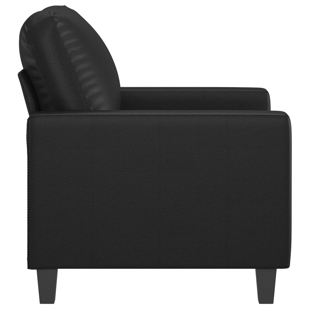 vidaXL Fotel, czarny, 60 cm, obity sztuczną skórą