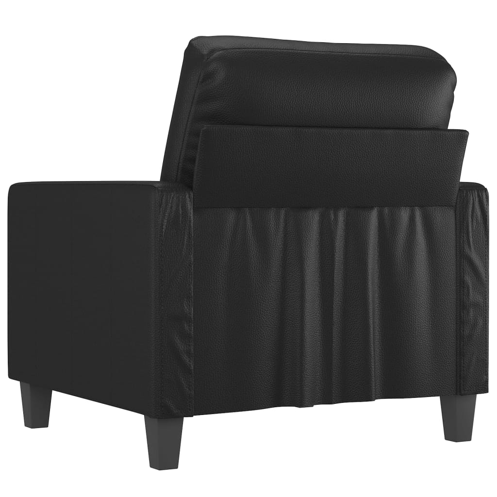 vidaXL Fotel, czarny, 60 cm, obity sztuczną skórą