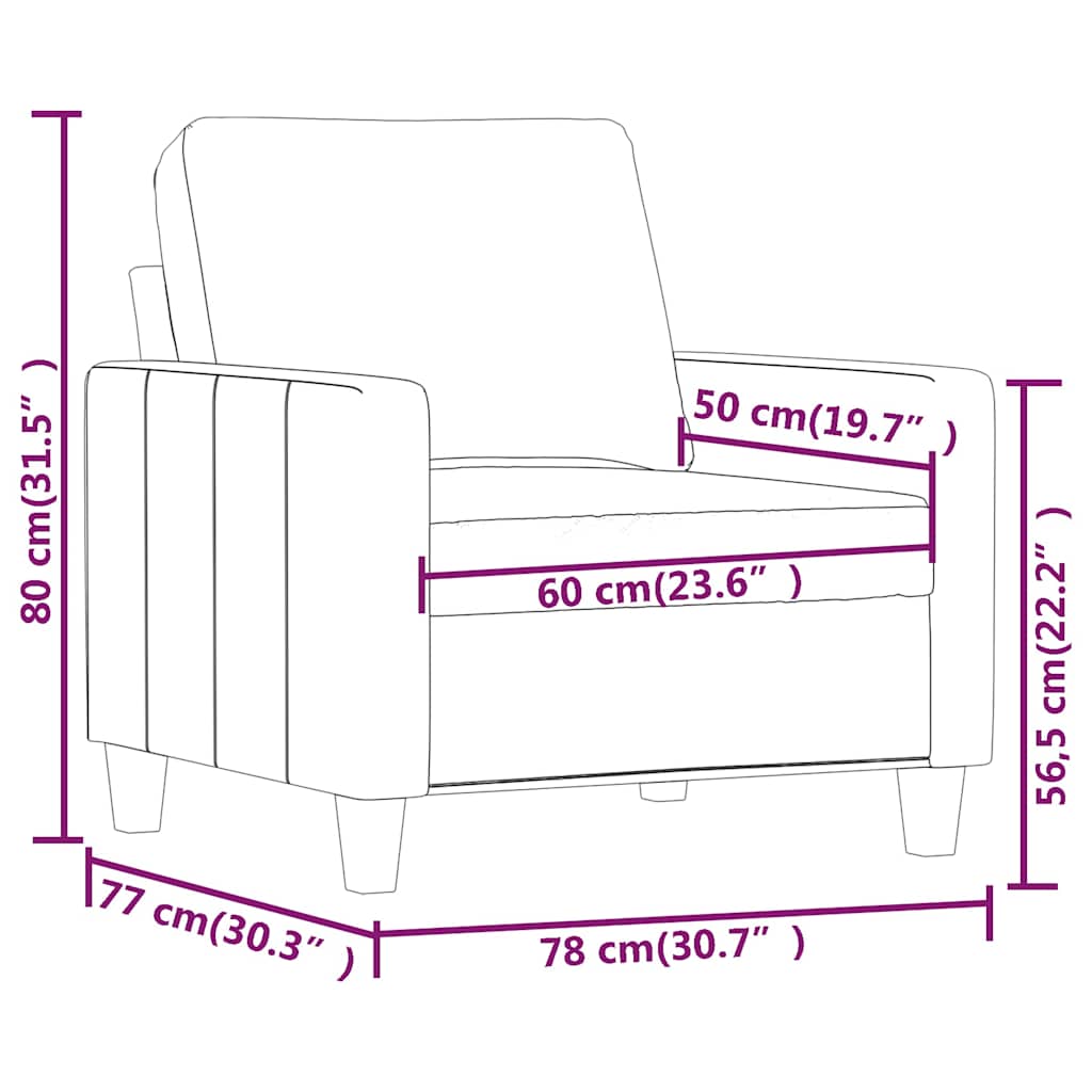 vidaXL Fotel, czarny, 60 cm, obity sztuczną skórą
