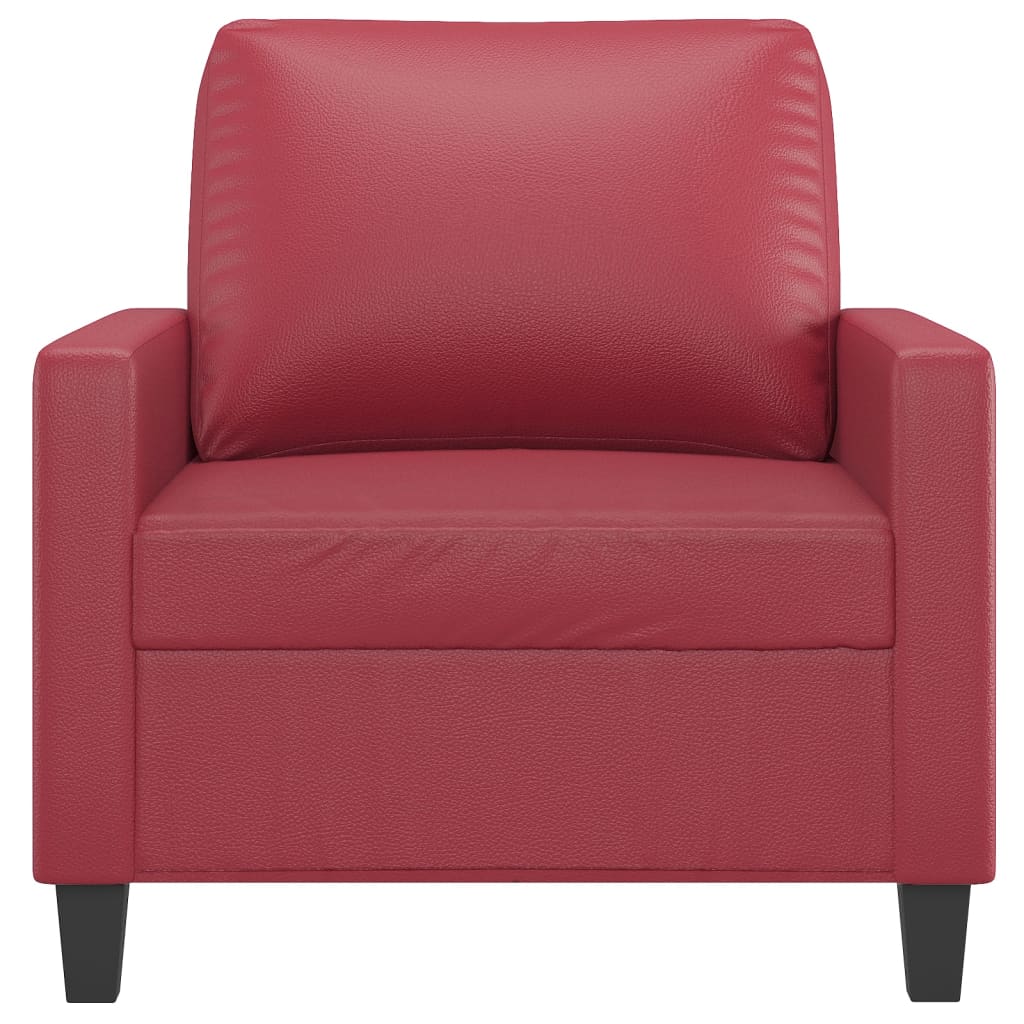 vidaXL Fotel, winna czerwień, 60 cm, obity sztuczną skórą