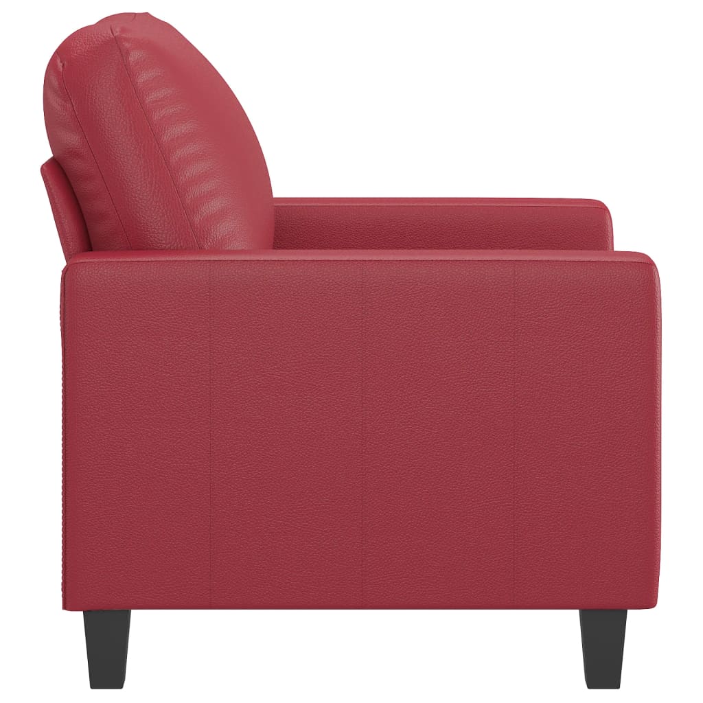 vidaXL Fotel, winna czerwień, 60 cm, obity sztuczną skórą
