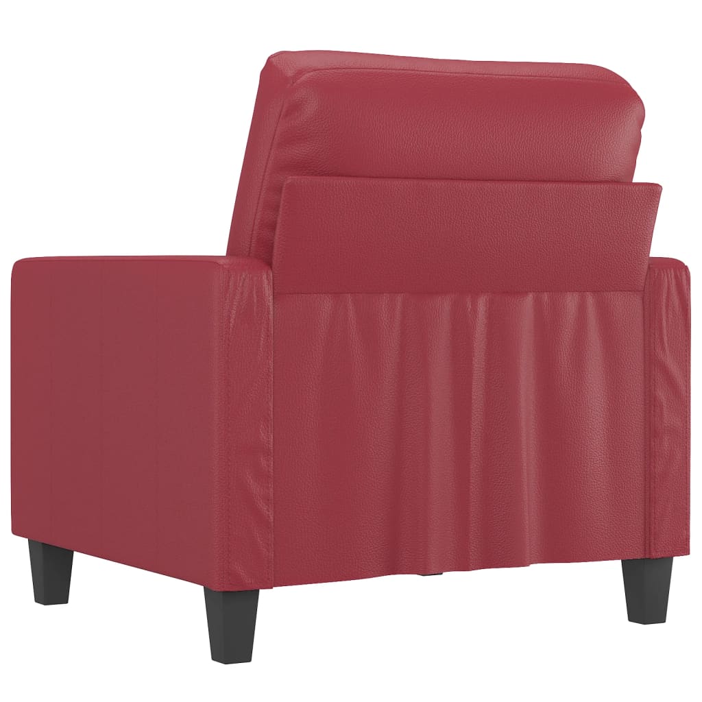 vidaXL Fotel, winna czerwień, 60 cm, obity sztuczną skórą
