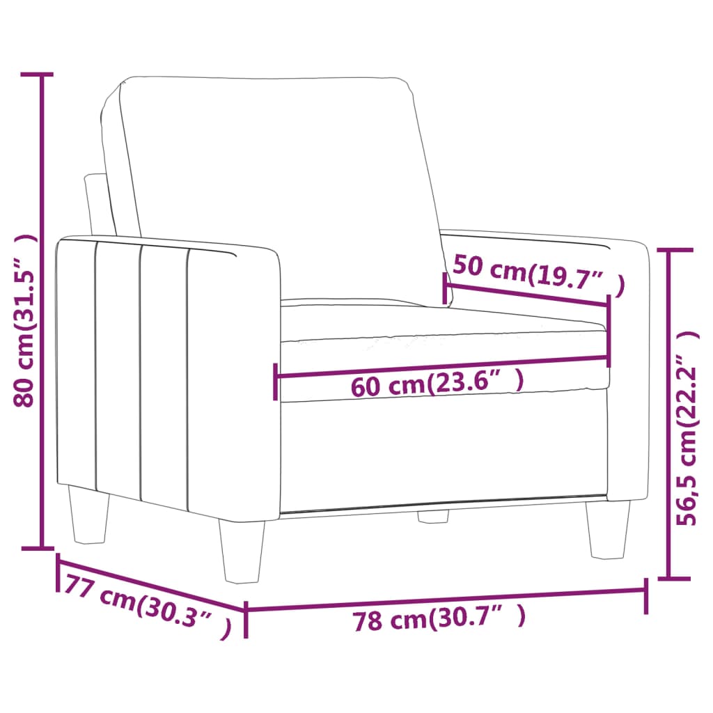 vidaXL Fotel, winna czerwień, 60 cm, obity sztuczną skórą