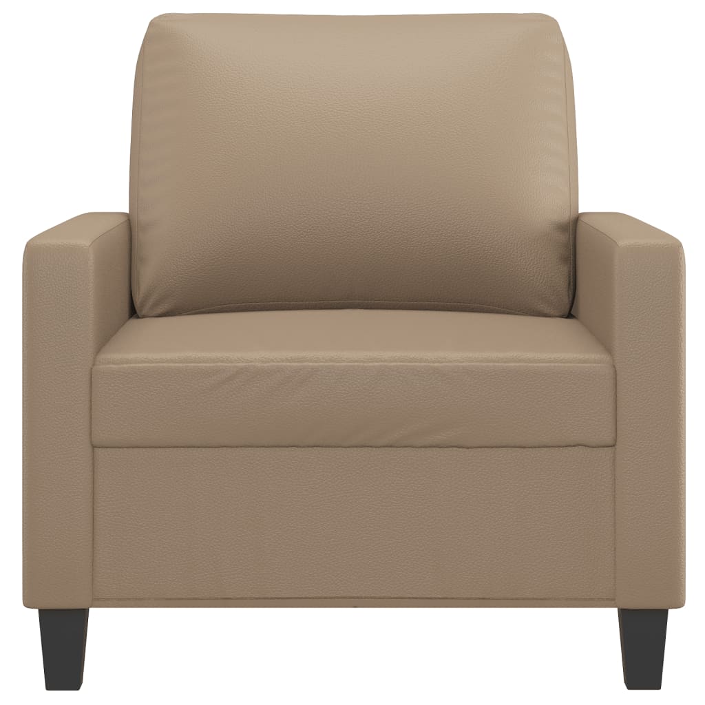 vidaXL Fotel, kolor cappuccino, 60 cm, obity sztuczną skórą