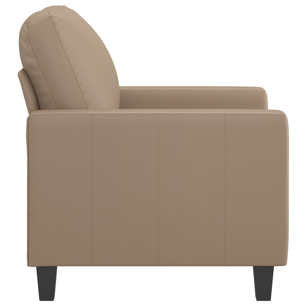 vidaXL Fotel, kolor cappuccino, 60 cm, obity sztuczną skórą