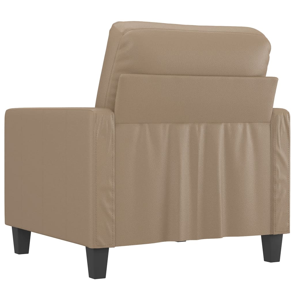 vidaXL Fotel, kolor cappuccino, 60 cm, obity sztuczną skórą