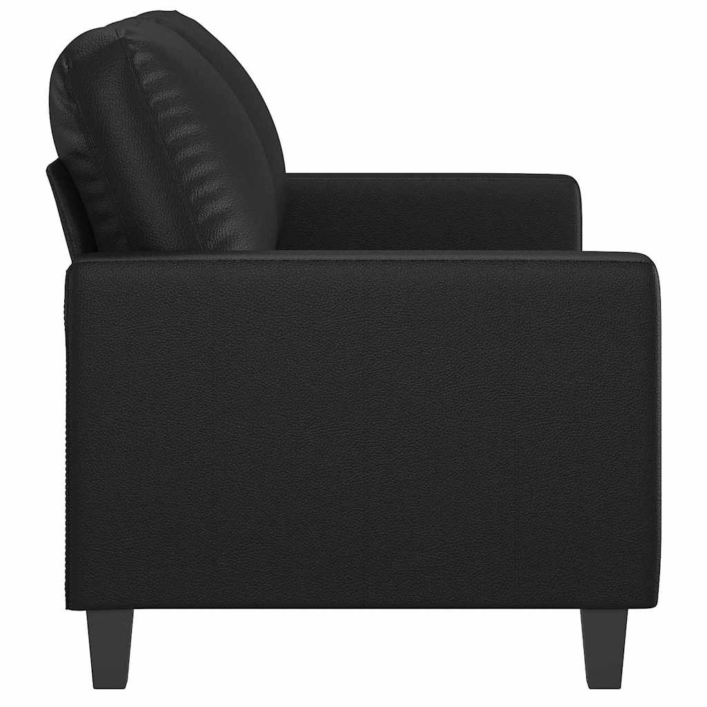 vidaXL 2-osobowa sofa, czarna, 120 cm, sztuczna skóra
