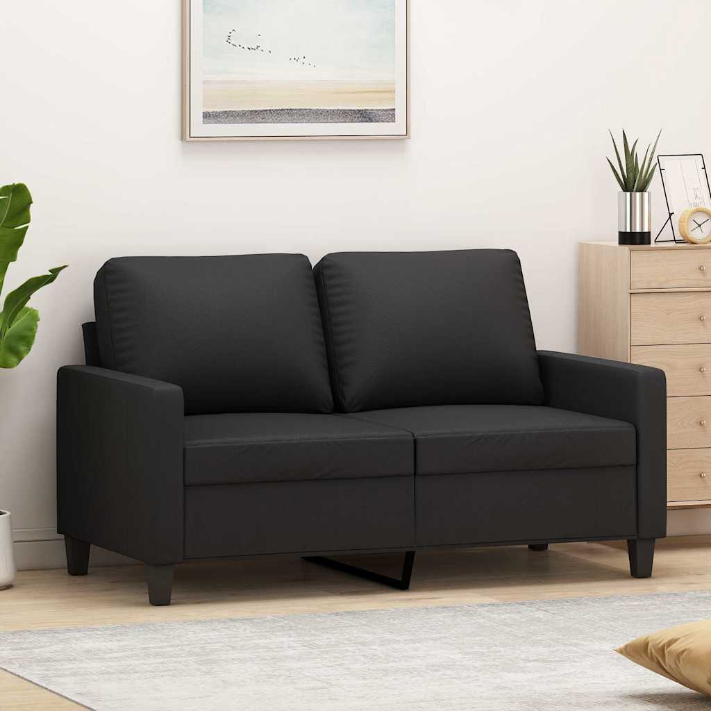 vidaXL 2-osobowa sofa, czarna, 120 cm, sztuczna skóra