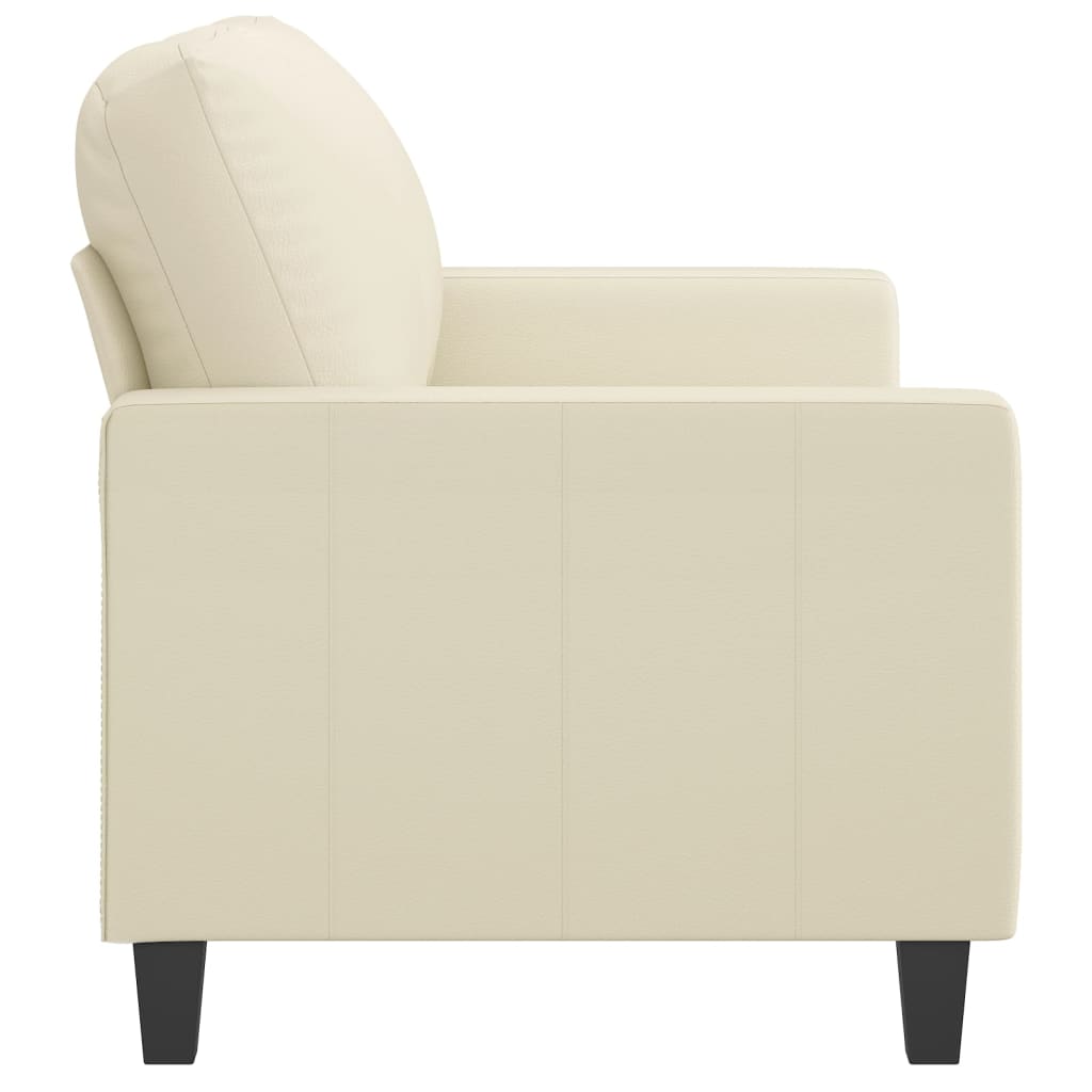 vidaXL 2-osobowa sofa, kremowy, 120 cm, sztuczna skóra