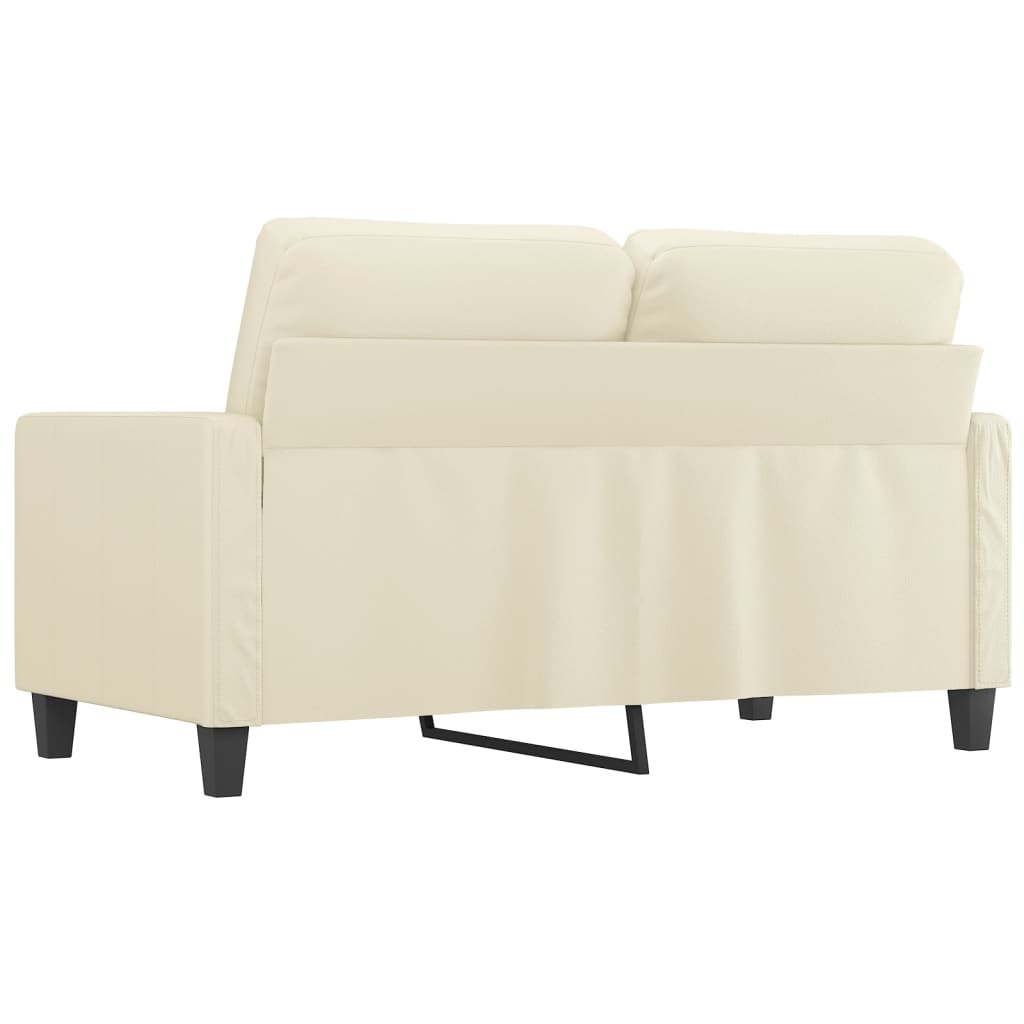vidaXL 2-osobowa sofa, kremowy, 120 cm, sztuczna skóra