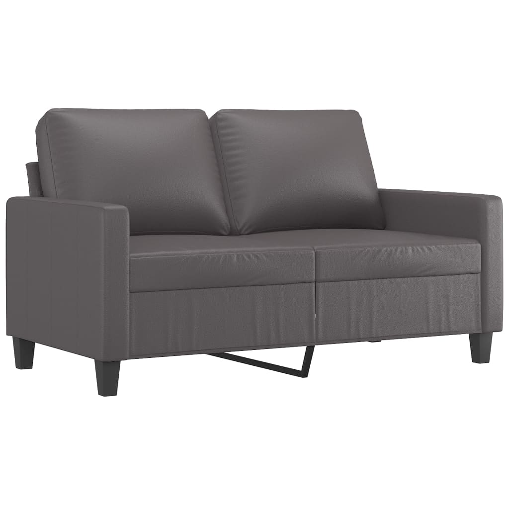 vidaXL 2-osobowa sofa, szary, 120 cm, sztuczna skóra