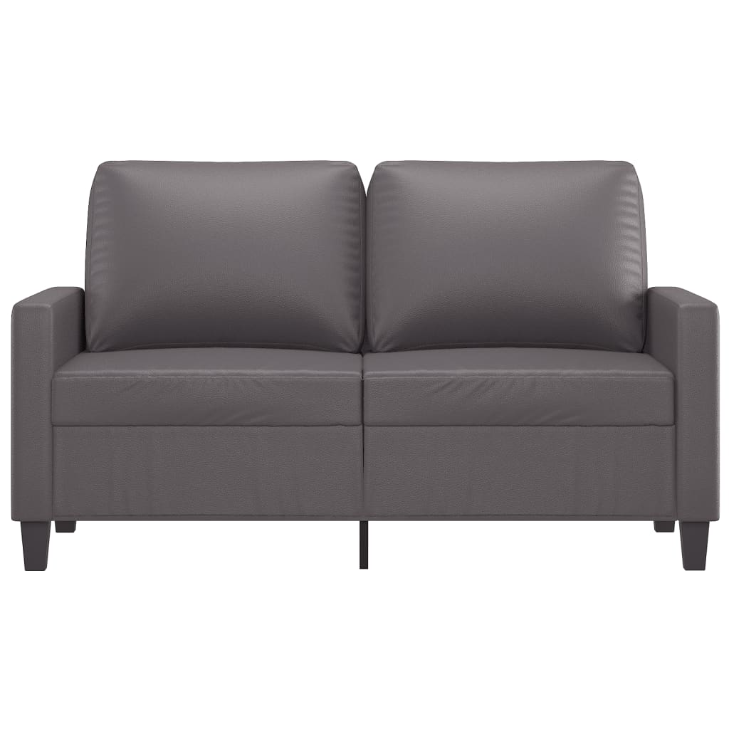 vidaXL 2-osobowa sofa, szary, 120 cm, sztuczna skóra