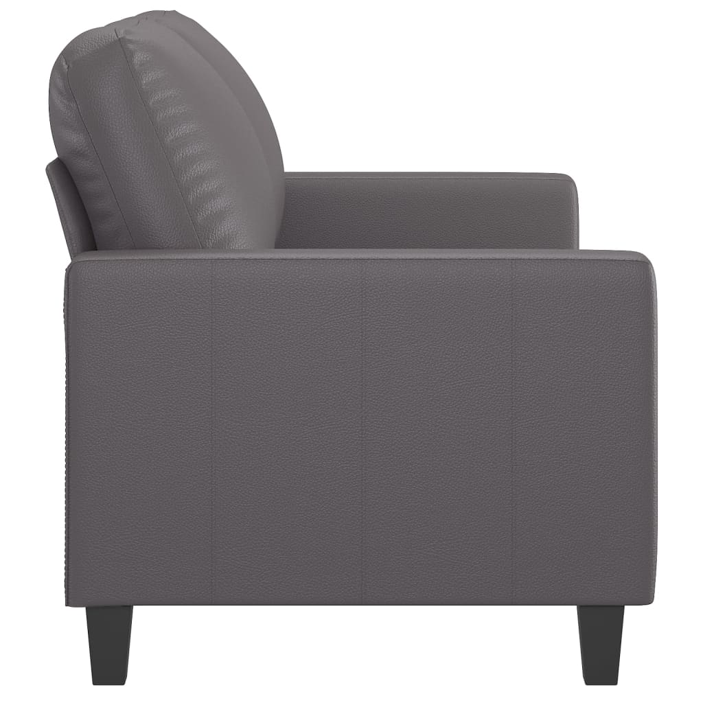 vidaXL 2-osobowa sofa, szary, 120 cm, sztuczna skóra