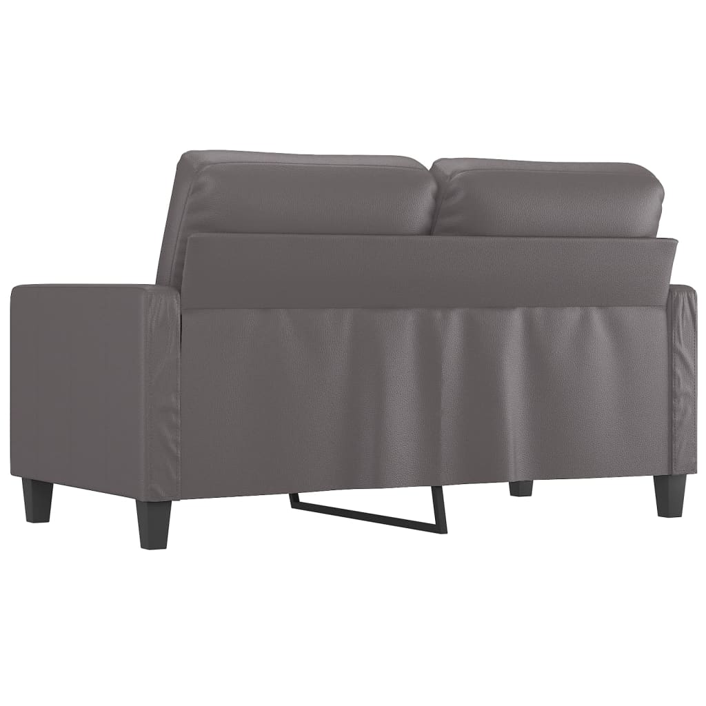 vidaXL 2-osobowa sofa, szary, 120 cm, sztuczna skóra