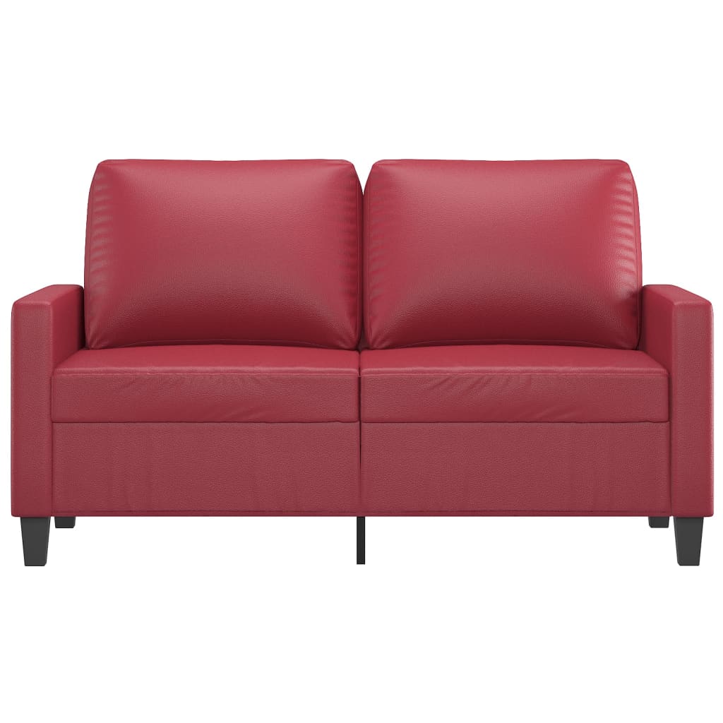vidaXL 2-osobowa sofa, winna czerwień, 120 cm, sztuczna skóra