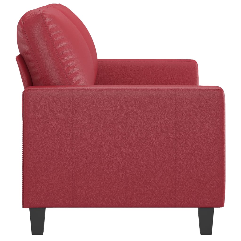 vidaXL 2-osobowa sofa, winna czerwień, 120 cm, sztuczna skóra