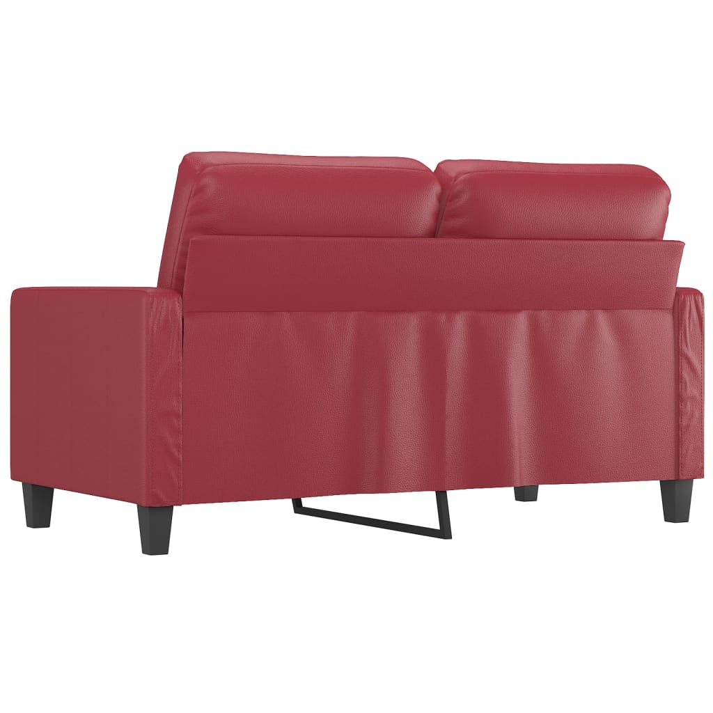 vidaXL 2-osobowa sofa, winna czerwień, 120 cm, sztuczna skóra