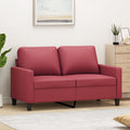 vidaXL 2-osobowa sofa, winna czerwień, 120 cm, sztuczna skóra