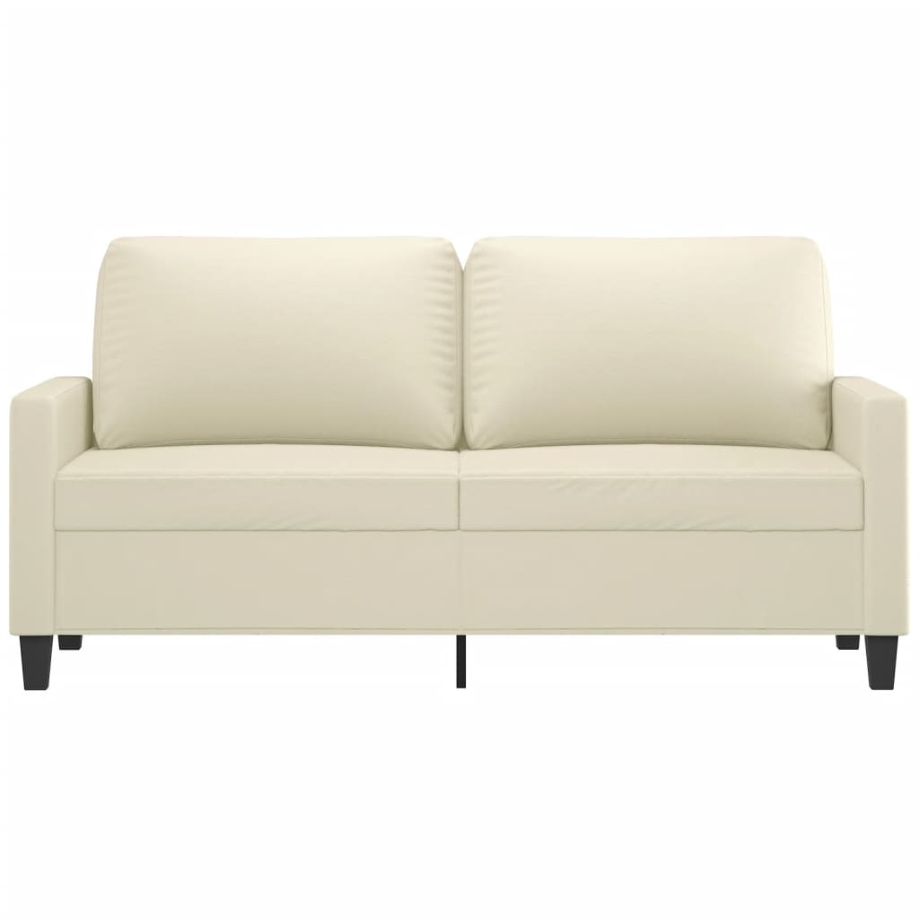 vidaXL 2-osobowa sofa, kremowy, 140 cm, sztuczna skóra