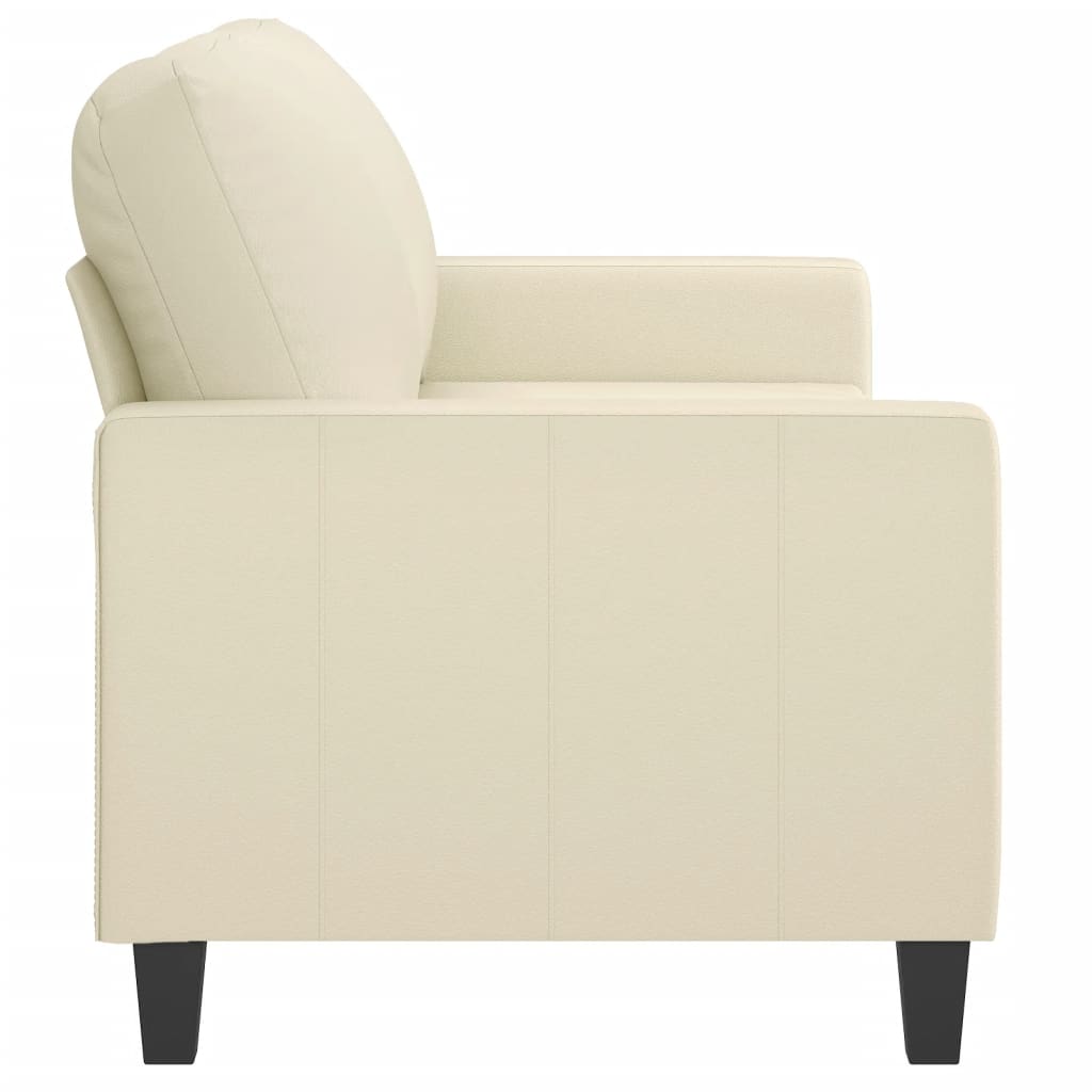 vidaXL 2-osobowa sofa, kremowy, 140 cm, sztuczna skóra