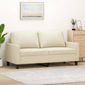 vidaXL 2-osobowa sofa, kremowy, 140 cm, sztuczna skóra