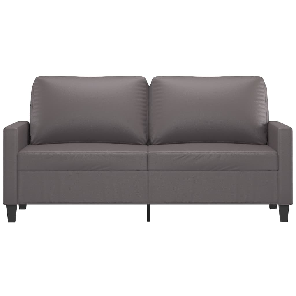 vidaXL 2-osobowa sofa, szary, 140 cm, sztuczna skóra