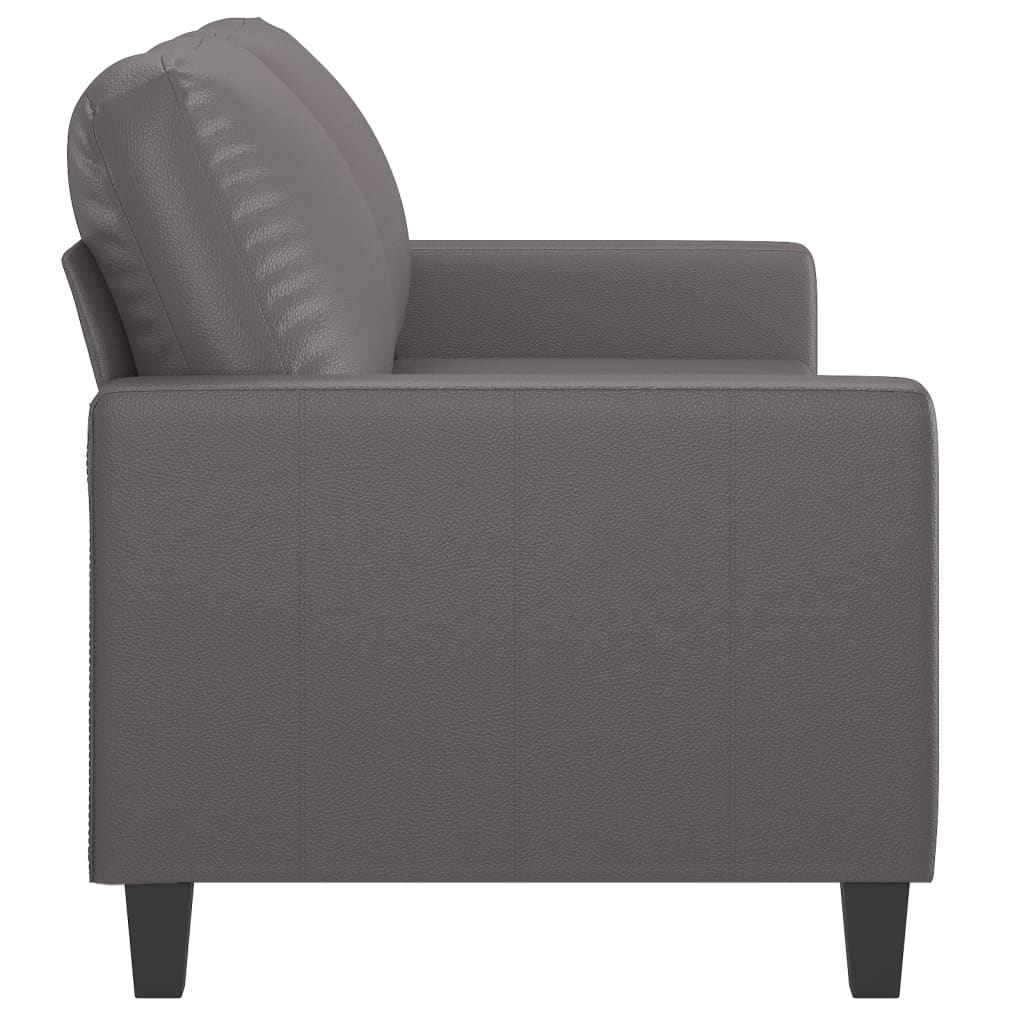 vidaXL 2-osobowa sofa, szary, 140 cm, sztuczna skóra