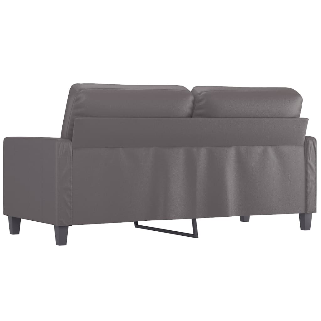 vidaXL 2-osobowa sofa, szary, 140 cm, sztuczna skóra