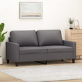 vidaXL 2-osobowa sofa, szary, 140 cm, sztuczna skóra