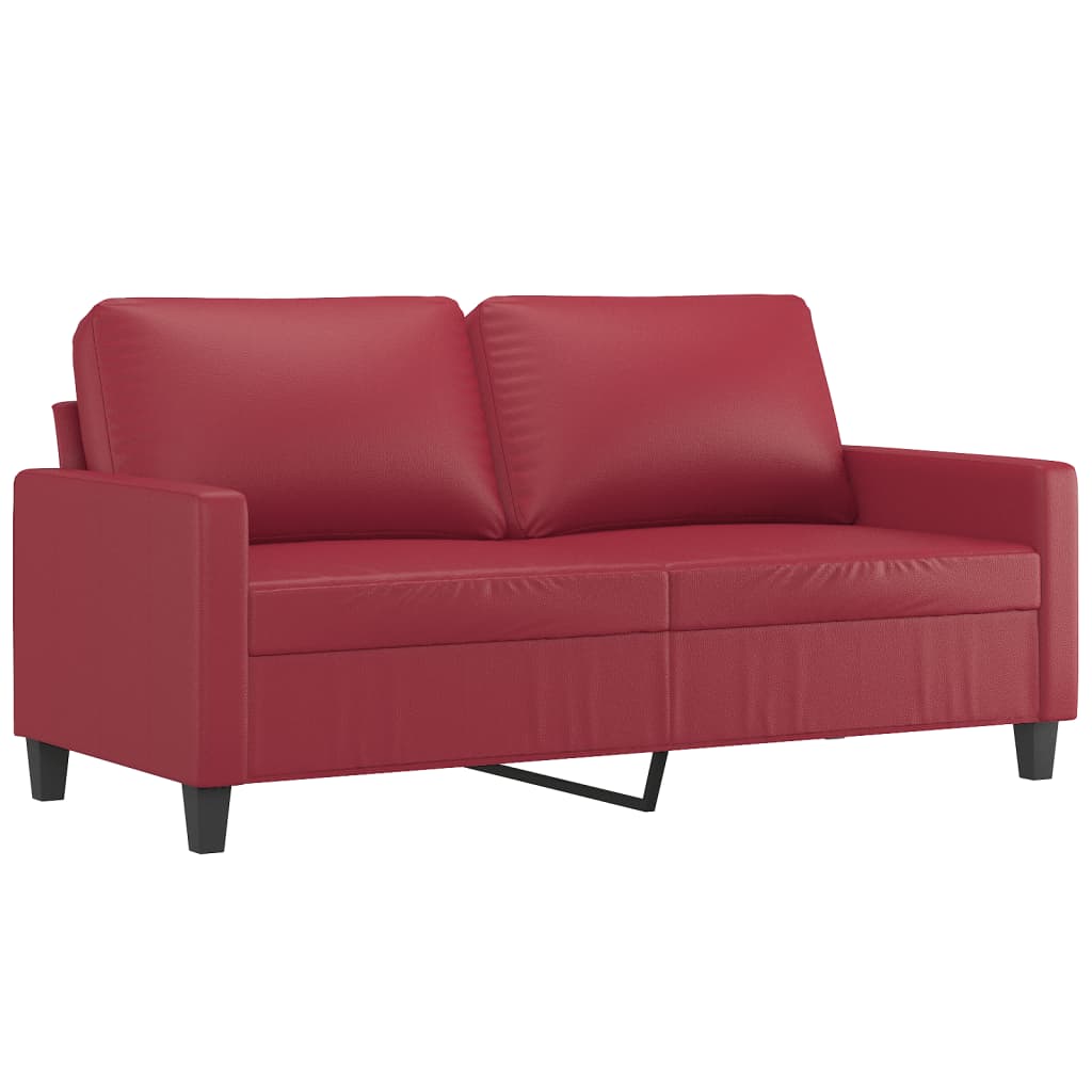 vidaXL 2-osobowa sofa, winna czerwień, 140 cm, sztuczna skóra