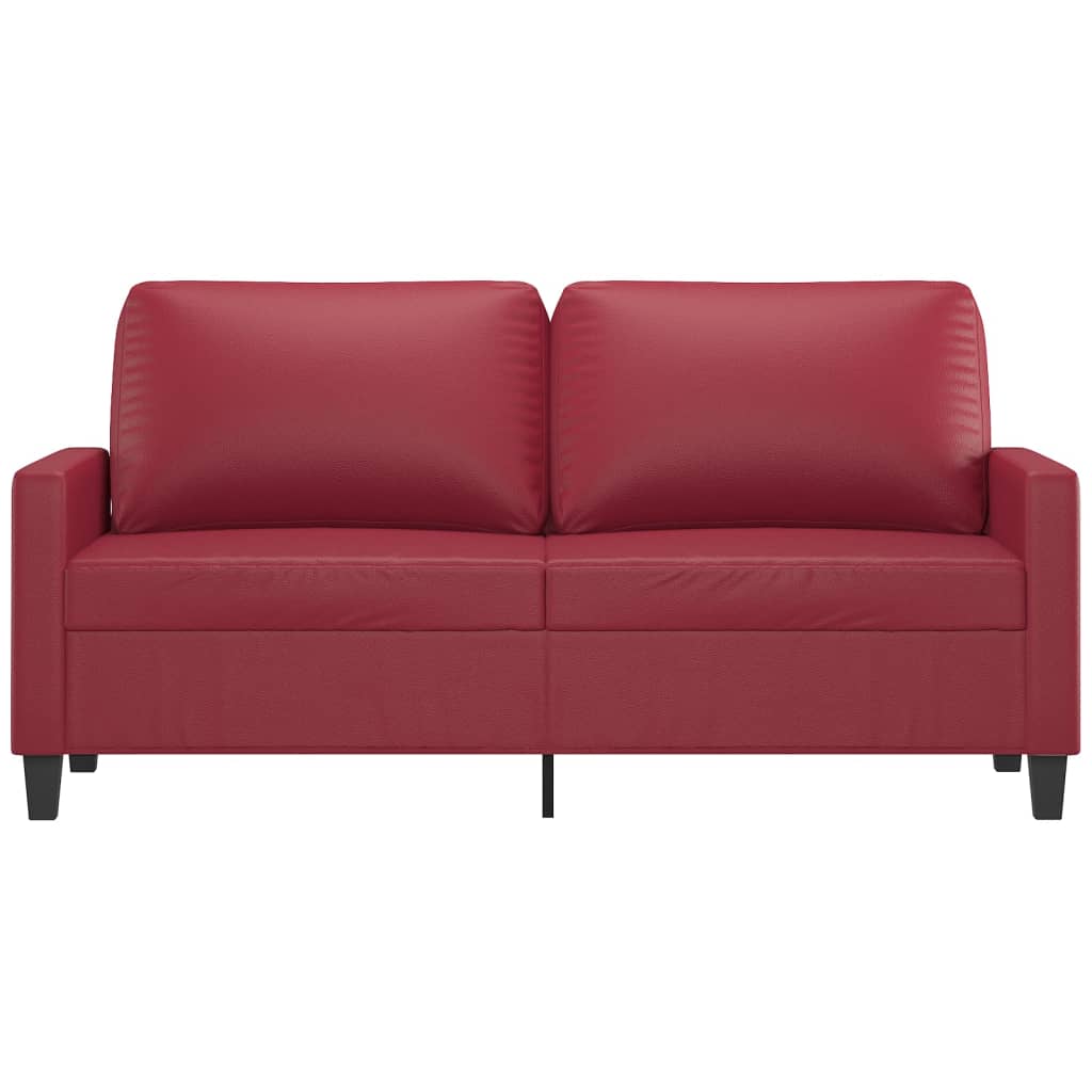 vidaXL 2-osobowa sofa, winna czerwień, 140 cm, sztuczna skóra