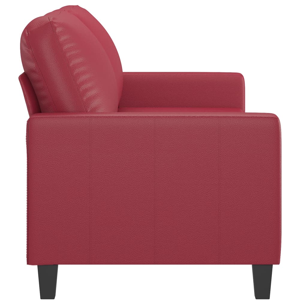 vidaXL 2-osobowa sofa, winna czerwień, 140 cm, sztuczna skóra