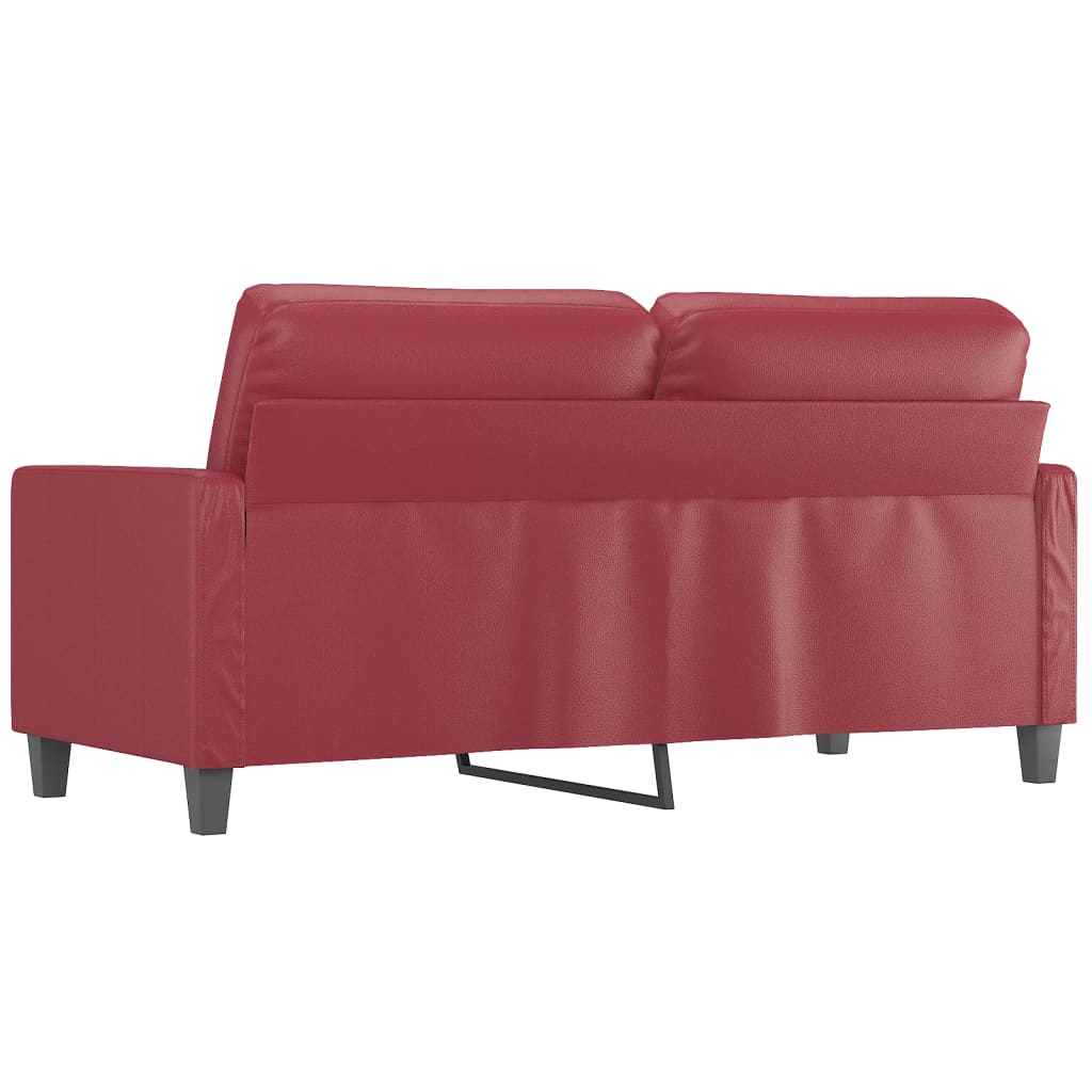 vidaXL 2-osobowa sofa, winna czerwień, 140 cm, sztuczna skóra
