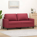 vidaXL 2-osobowa sofa, winna czerwień, 140 cm, sztuczna skóra