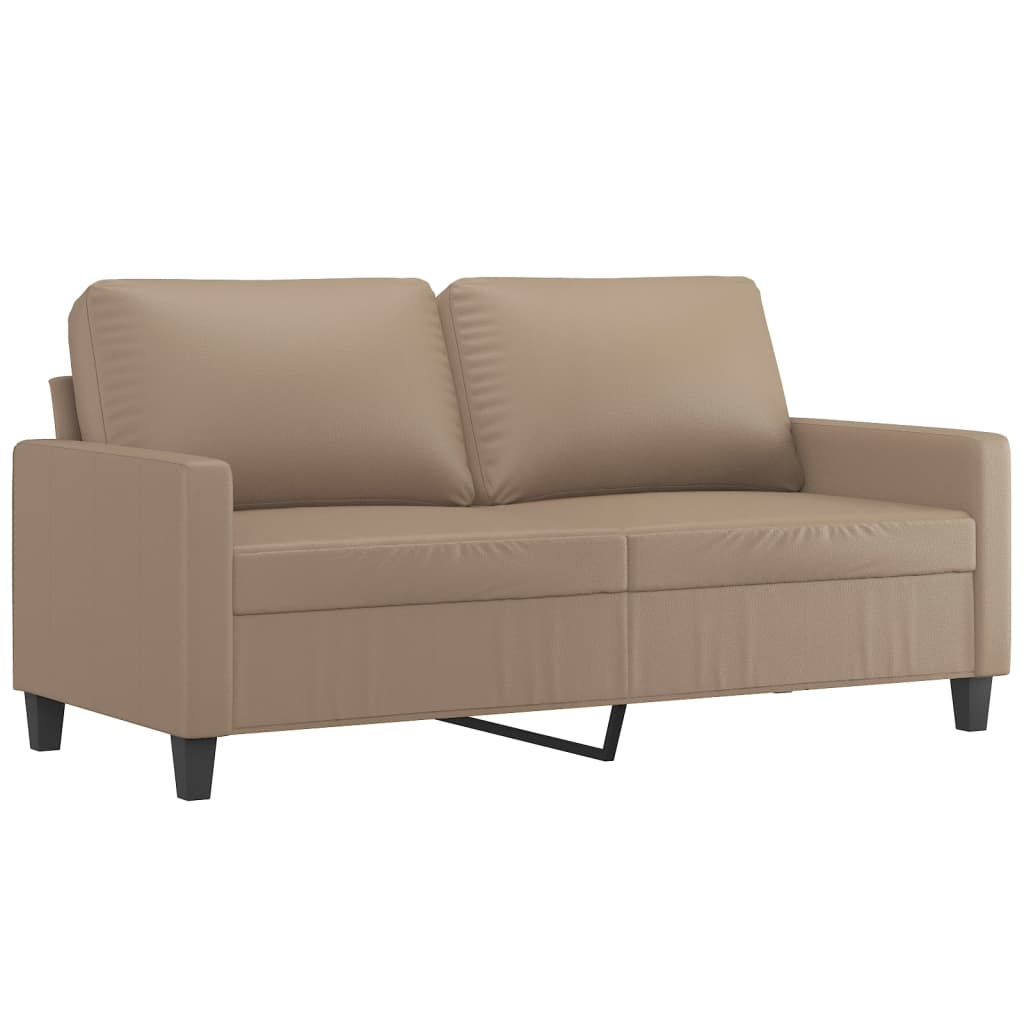 vidaXL 2-osobowa sofa, kolor cappuccino, 140 cm, sztuczna skóra