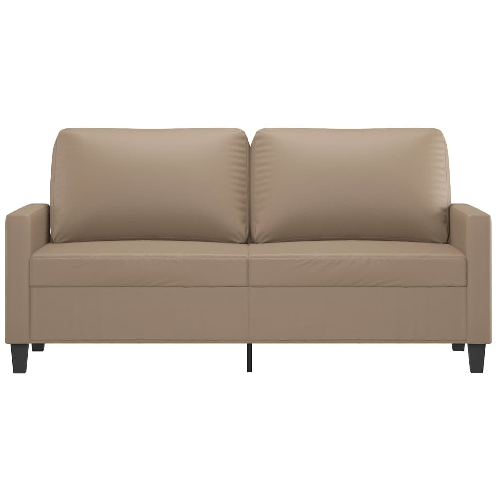vidaXL 2-osobowa sofa, kolor cappuccino, 140 cm, sztuczna skóra
