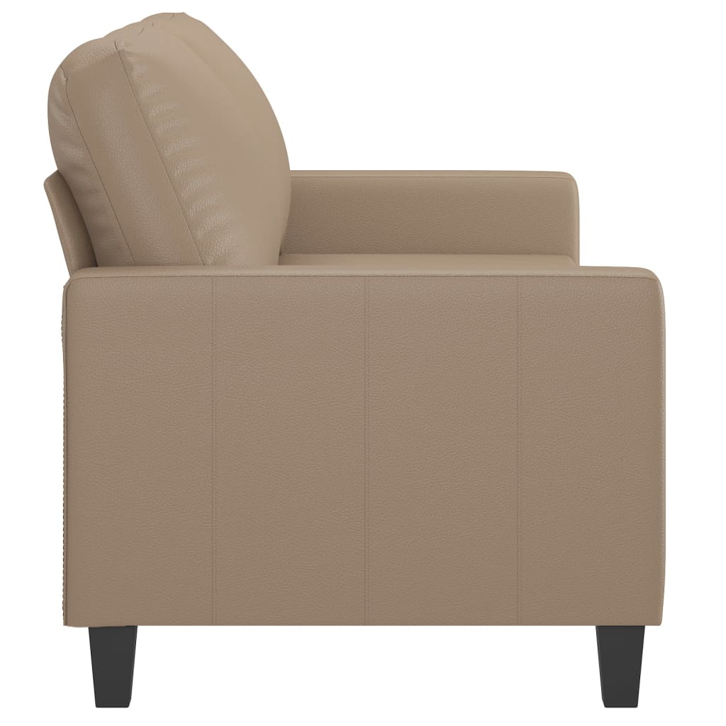 vidaXL 2-osobowa sofa, kolor cappuccino, 140 cm, sztuczna skóra