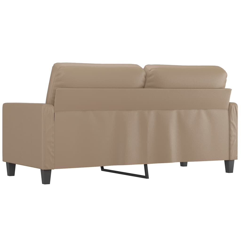 vidaXL 2-osobowa sofa, kolor cappuccino, 140 cm, sztuczna skóra