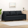 vidaXL 3-osobowa sofa, czarna, 180 cm, obita sztuczną skórą