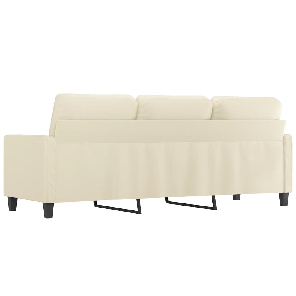 vidaXL 3-osobowa sofa, kremowa, 180 cm, sztuczna skóra