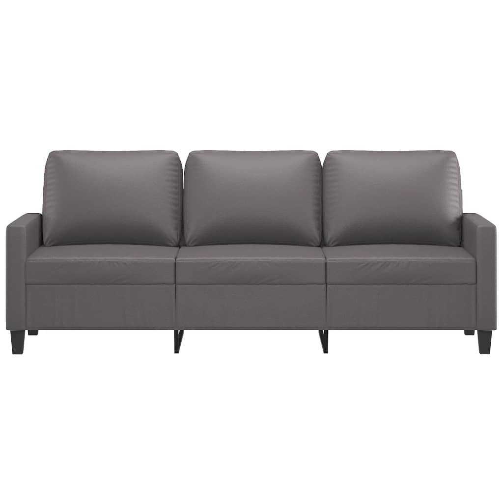 vidaXL 3-osobowa sofa, szara, 180 cm, sztuczna skóra