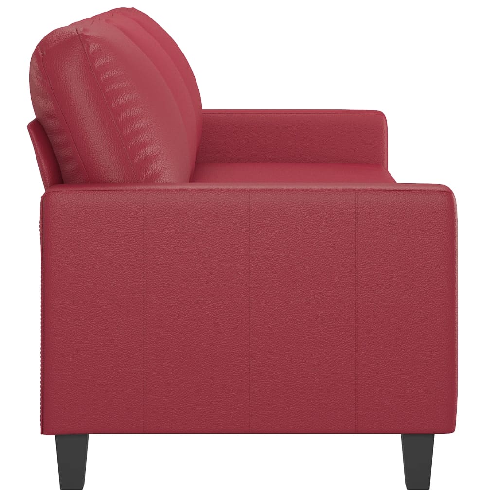 vidaXL 3-osobowa sofa, winna czerwień, 180 cm, sztuczna skóra