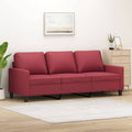vidaXL 3-osobowa sofa, winna czerwień, 180 cm, sztuczna skóra