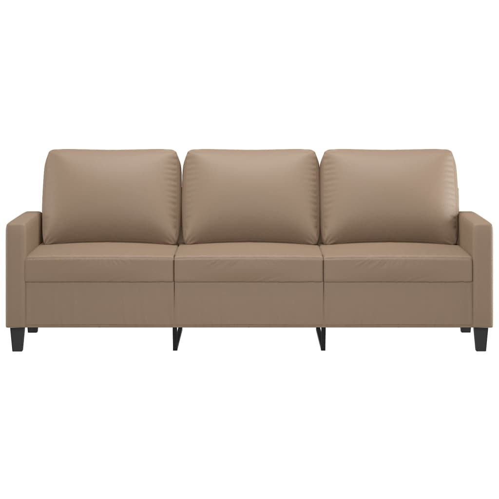 vidaXL 3-osobowa sofa, cappuccino, 180 cm, sztuczna skóra