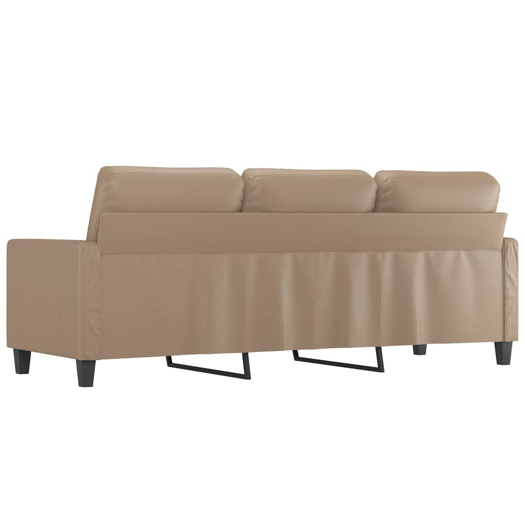 vidaXL 3-osobowa sofa, cappuccino, 180 cm, sztuczna skóra