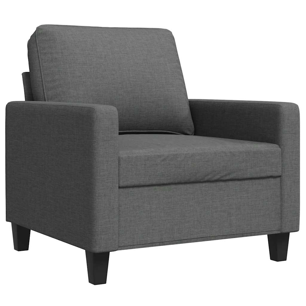 vidaXL Fotel, ciemnoszary, 60 cm, obity tkaniną