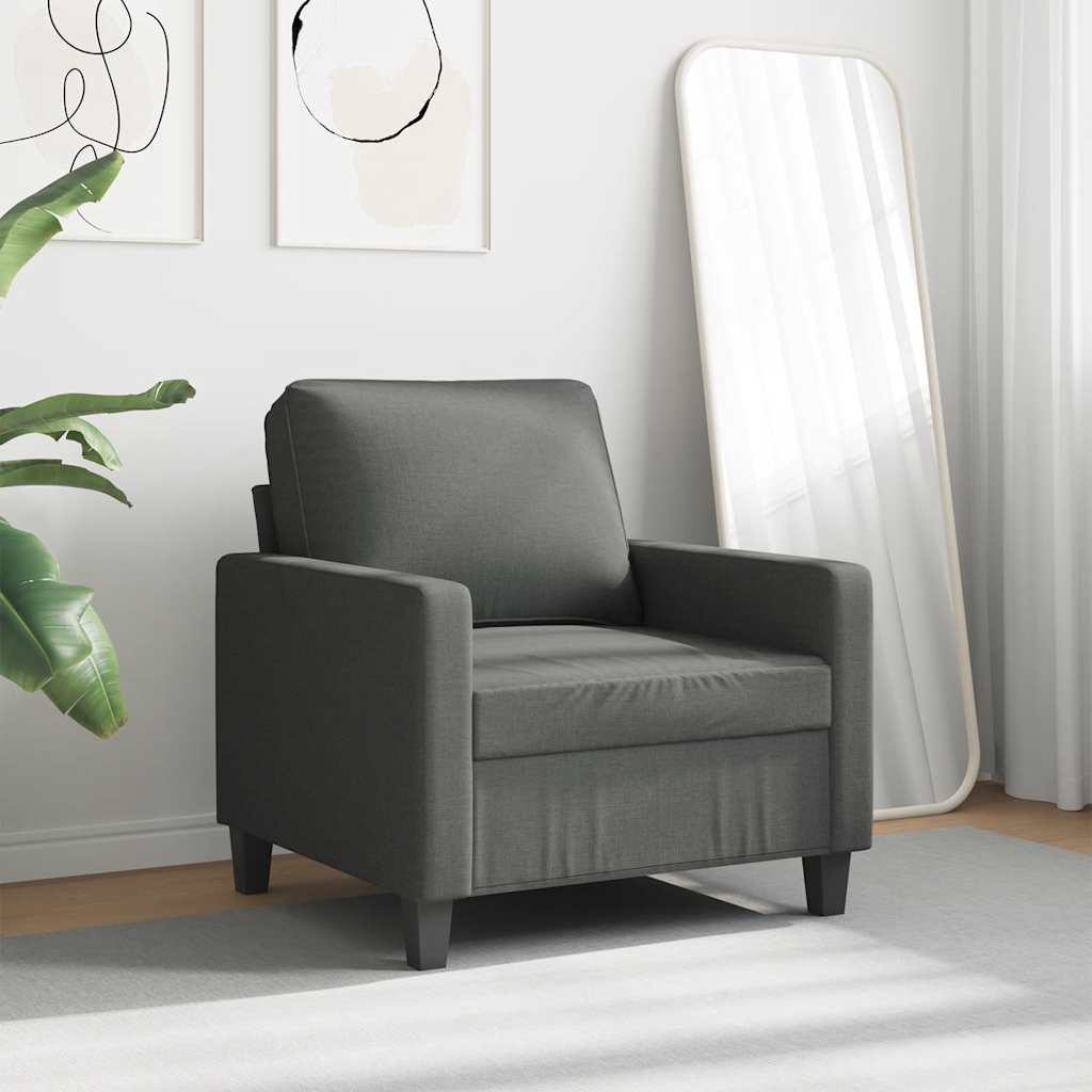 vidaXL Fotel, ciemnoszary, 60 cm, obity tkaniną