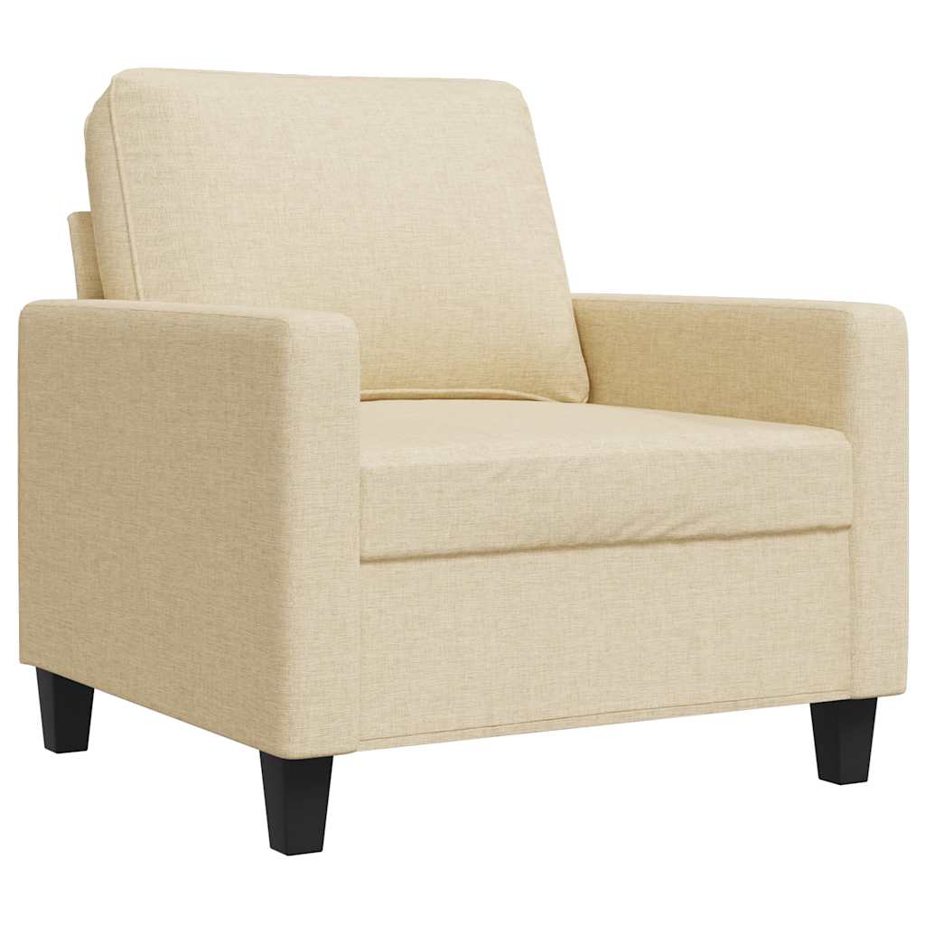 vidaXL Fotel, kremowy, 60 cm, obity tkaniną