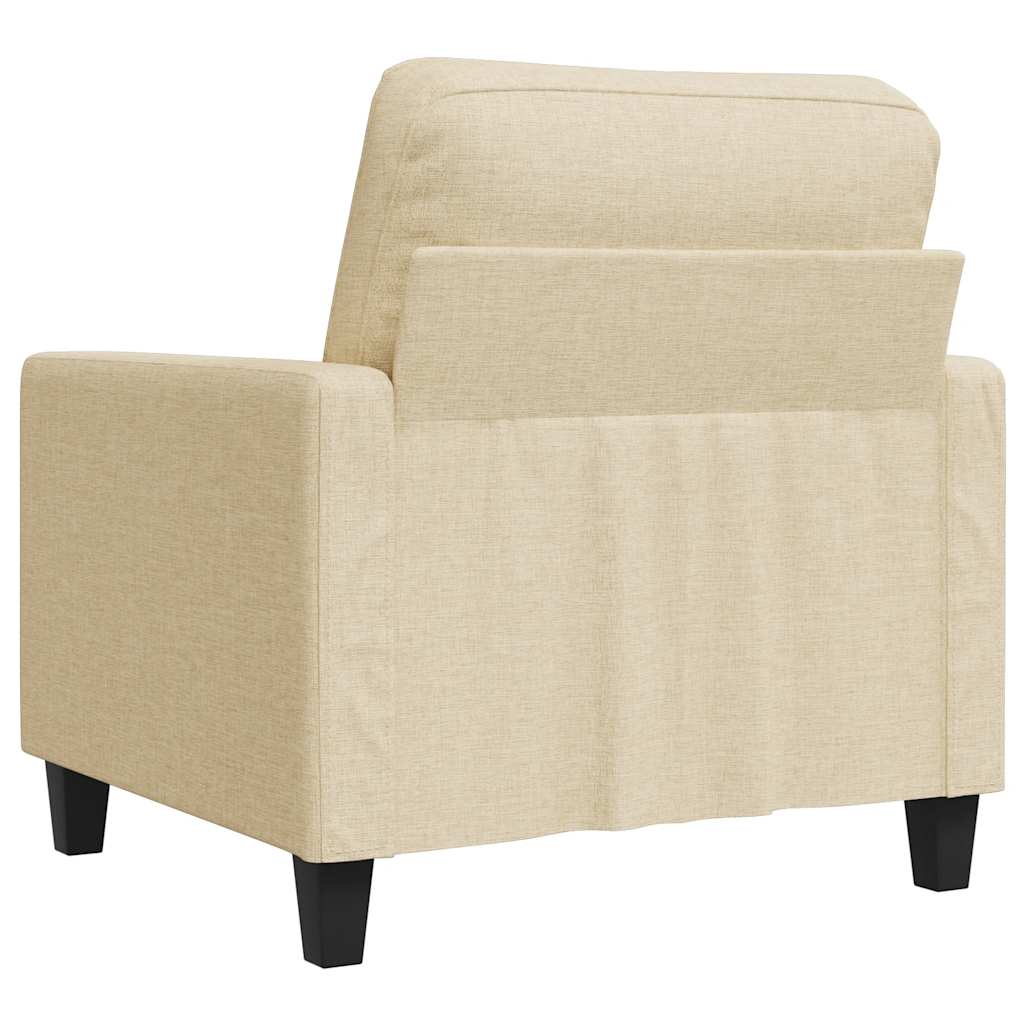 vidaXL Fotel, kremowy, 60 cm, obity tkaniną